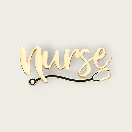 Stethoscope Script Nurse Pin