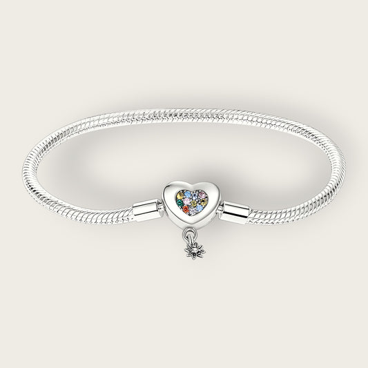 Harmony Heart Snake Chain Bracelet