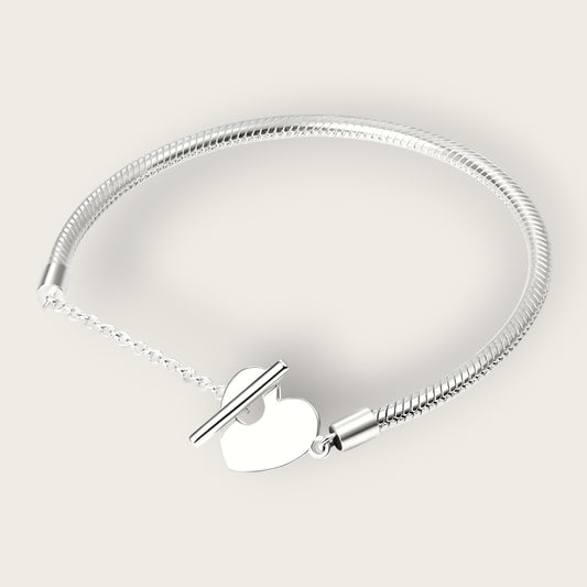 Heart Lock Snake Chain Bracelet