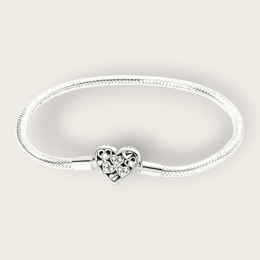 Heartfelt Harmony Snake Chain Bracelet