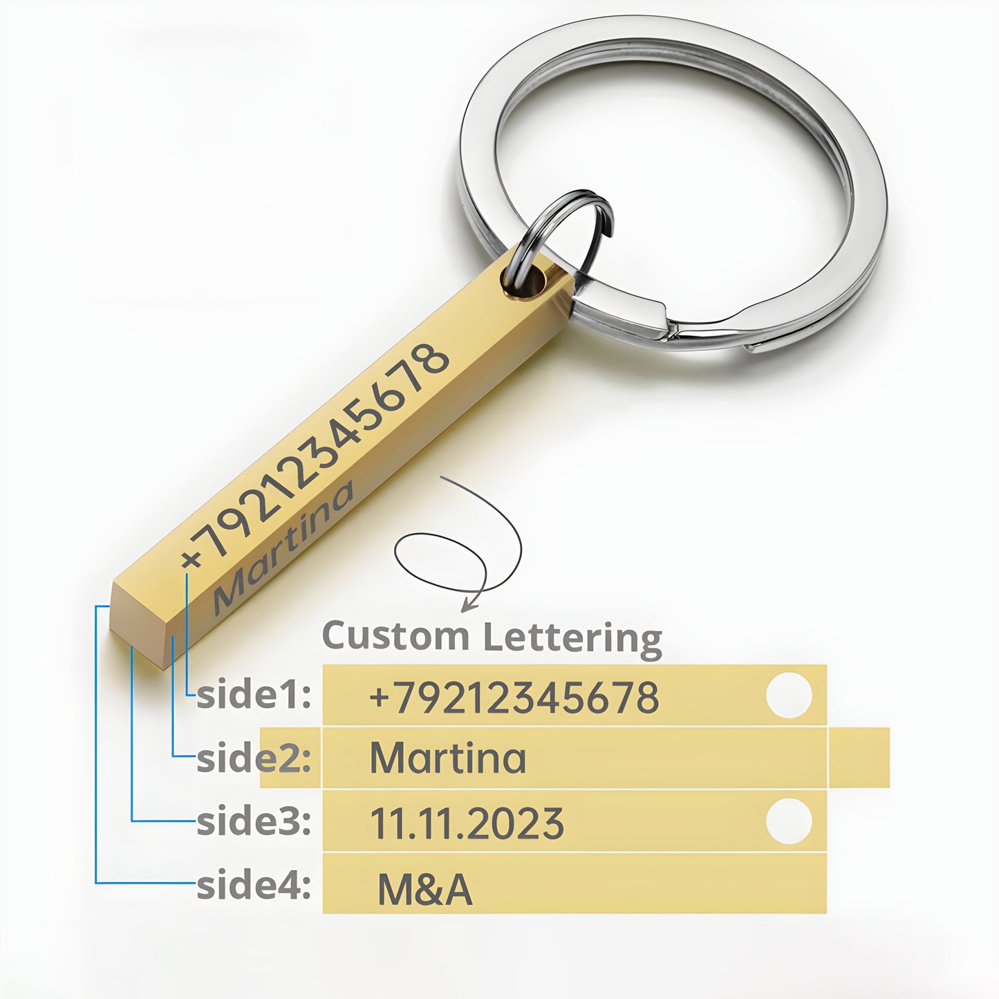 Engrave-It-All Bar Keychain - Personalized AirTag Alternative