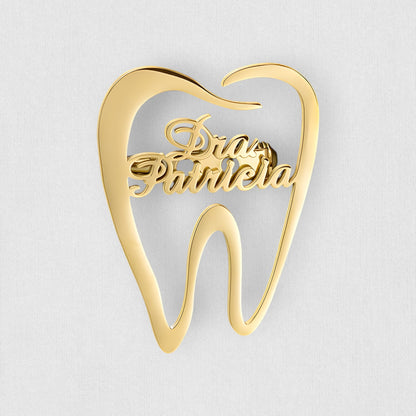 Personalized Name Tooth Emblem Lapel Pin