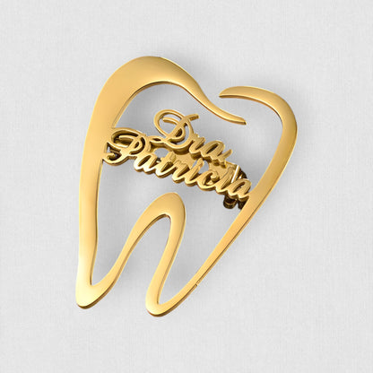 Personalized Name Tooth Emblem Lapel Pin