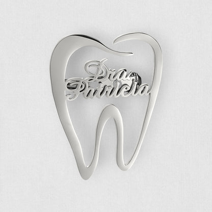 Personalized Name Tooth Emblem Lapel Pin