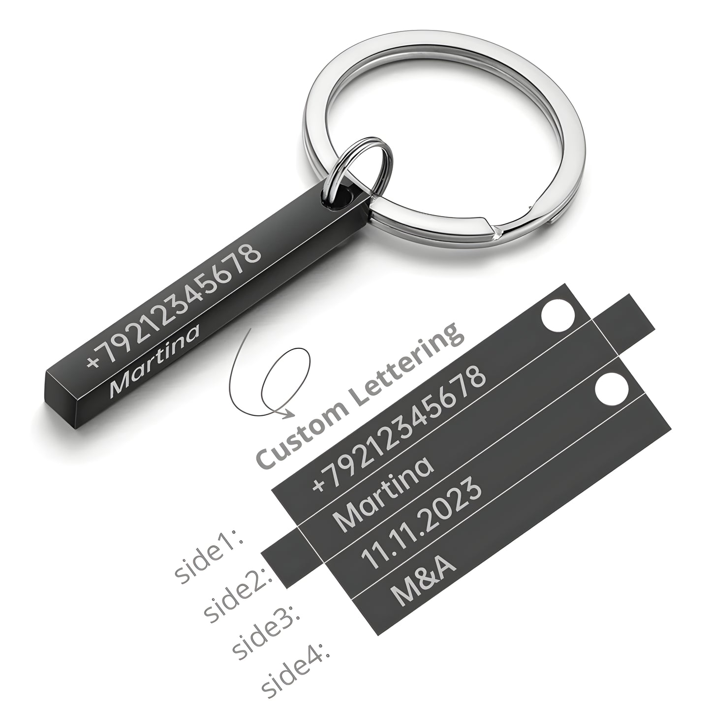 Engrave-It-All Bar Keychain - Personalized AirTag Alternative