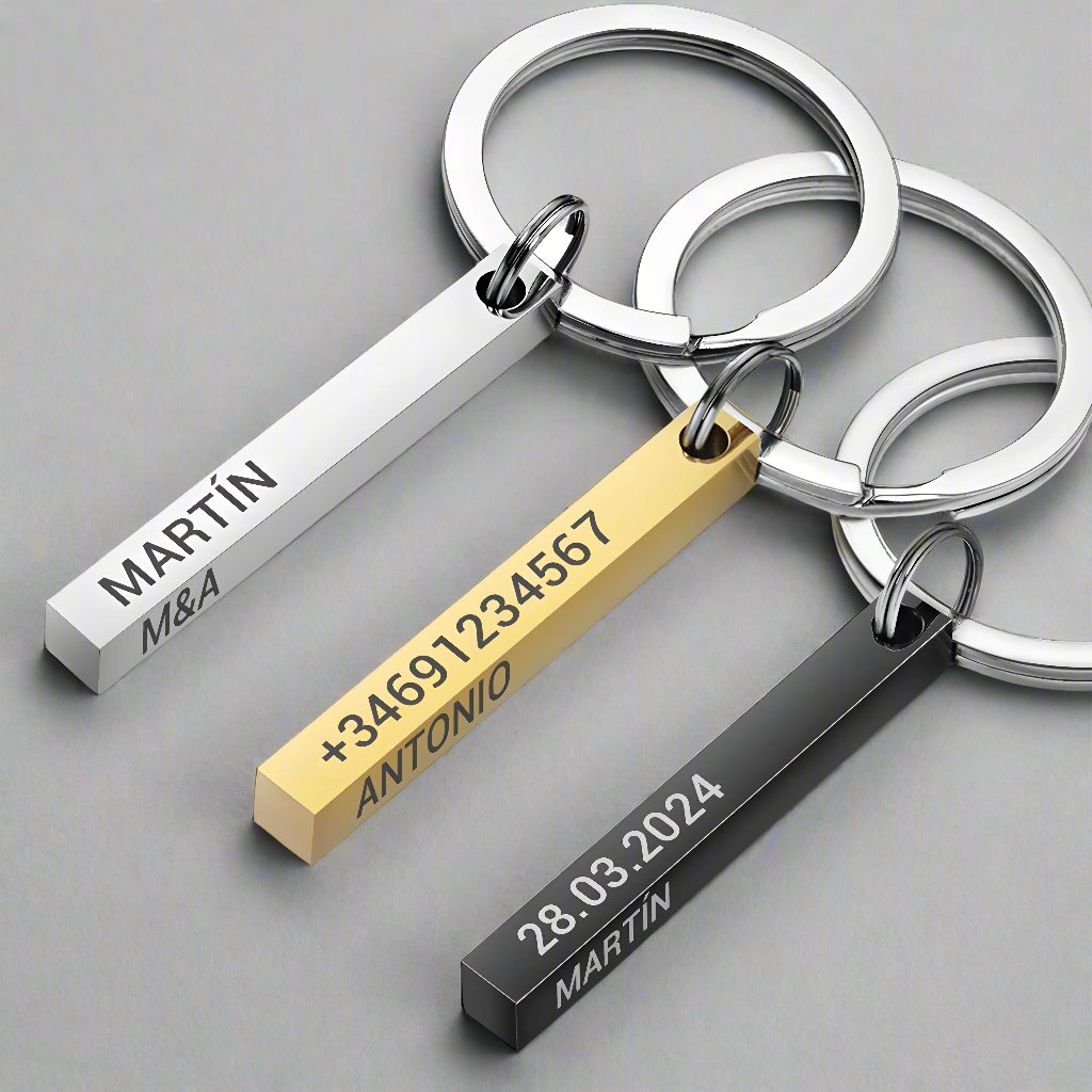 Engrave-It-All Bar Keychain - Personalized AirTag Alternative