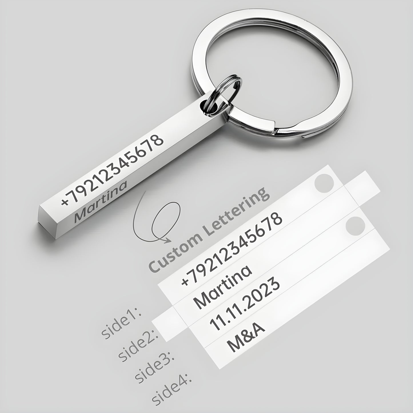 Engrave-It-All Bar Keychain - Personalized AirTag Alternative