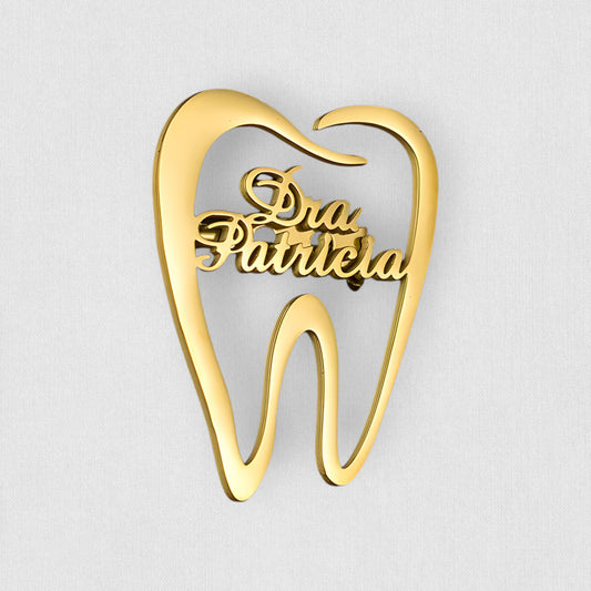 Personalized Name Tooth Emblem Lapel Pin